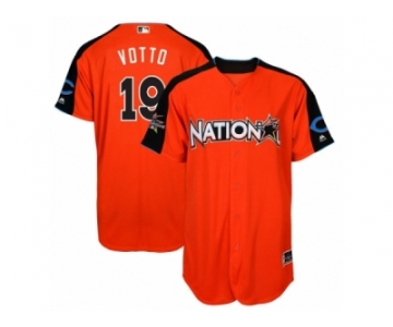 Men's Majestic Cincinnati Reds #19 Joey Votto Replica Orange National League 2017 MLB All-Star MLB Jersey