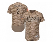 Men's Majestic Cincinnati Reds #2 Zack Cozart Camo Flexbase Authentic Collection MLB Jersey