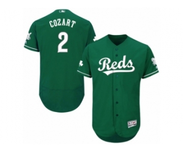 Men's Majestic Cincinnati Reds #2 Zack Cozart Green Celtic Flexbase Authentic Collection MLB Jersey