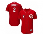 Men's Majestic Cincinnati Reds #2 Zack Cozart Red Flexbase Authentic Collection MLB Jersey