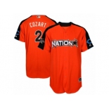 Men's Majestic Cincinnati Reds #2 Zack Cozart Replica Orange National League 2017 MLB All-Star MLB Jersey