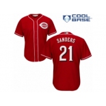 Men's Majestic Cincinnati Reds #21 Reggie Sanders Authentic Red Alternate Cool Base MLB Jersey