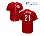 Men's Majestic Cincinnati Reds #21 Reggie Sanders Authentic Red Alternate Cool Base MLB Jersey