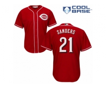 Men's Majestic Cincinnati Reds #21 Reggie Sanders Authentic Red Alternate Cool Base MLB Jersey