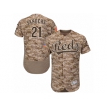 Men's Majestic Cincinnati Reds #21 Reggie Sanders Camo Flexbase Authentic Collection MLB Jersey