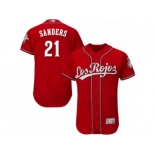 Men's Majestic Cincinnati Reds #21 Reggie Sanders Red Los Rojos Flexbase Authentic Collection MLB Jersey