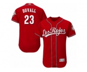 Men's Majestic Cincinnati Reds #23 Adam Duvall Red Los Rojos Flexbase Authentic Collection MLB Jersey