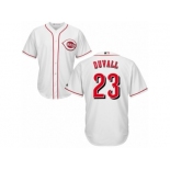 Men's Majestic Cincinnati Reds #23 Adam Duvall Replica White Home Cool Base MLB Jersey