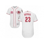 Men's Majestic Cincinnati Reds #23 Adam Duvall White Flexbase Authentic Collection MLB Jersey