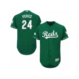 Men's Majestic Cincinnati Reds #24 Tony Perez Green Celtic Flexbase Authentic Collection MLB Jersey