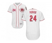 Men's Majestic Cincinnati Reds #24 Tony Perez White Flexbase Authentic Collection MLB Jersey