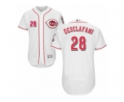 Men's Majestic Cincinnati Reds #28 Anthony DeSclafani White Flexbase Authentic Collection MLB Jersey