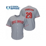 Men's Majestic Cincinnati Reds #29 Brandon Finnegan Authentic Grey Road Cool Base MLB Jersey