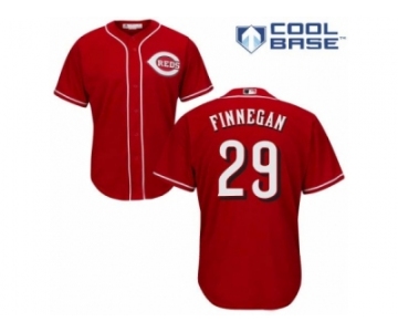 Men's Majestic Cincinnati Reds #29 Brandon Finnegan Authentic Red Alternate Cool Base MLB Jersey