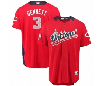 Men's Majestic Cincinnati Reds #3 Scooter Gennett Game Red National League 2018 MLB All-Star MLB Jersey