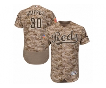 Men's Majestic Cincinnati Reds #30 Ken Griffey Camo Flexbase Authentic Collection MLB Jersey