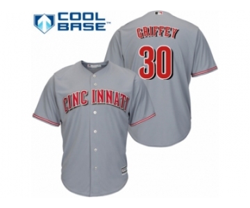 Men's Majestic Cincinnati Reds #30 Ken Griffey Replica Grey Road Cool Base MLB Jersey