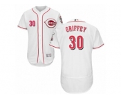 Men's Majestic Cincinnati Reds #30 Ken Griffey White Flexbase Authentic Collection MLB Jersey