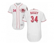 Men's Majestic Cincinnati Reds #34 Homer Bailey White Flexbase Authentic Collection MLB Jersey