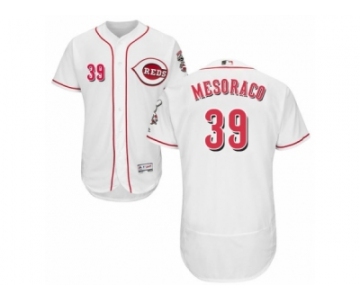 Men's Majestic Cincinnati Reds #39 Devin Mesoraco White Flexbase Authentic Collection MLB Jersey