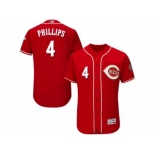 Men's Majestic Cincinnati Reds #4 Brandon Phillips Red Flexbase Authentic Collection MLB Jersey