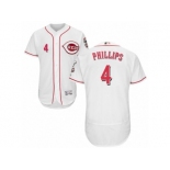 Men's Majestic Cincinnati Reds #4 Brandon Phillips White Flexbase Authentic Collection MLB Jersey