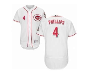 Men's Majestic Cincinnati Reds #4 Brandon Phillips White Flexbase Authentic Collection MLB Jersey