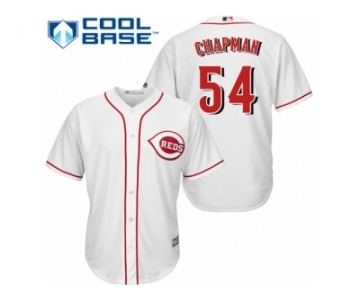 Men's Majestic Cincinnati Reds #54 Aroldis Chapman Replica White Home Cool Base MLB Jersey