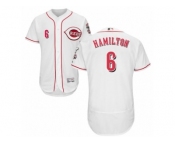 Men's Majestic Cincinnati Reds #6 Billy Hamilton White Flexbase Authentic Collection MLB Jersey