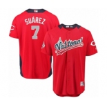 Men's Majestic Cincinnati Reds #7 Eugenio Suarez Game Red National League 2018 MLB All-Star MLB Jersey