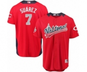 Men's Majestic Cincinnati Reds #7 Eugenio Suarez Game Red National League 2018 MLB All-Star MLB Jersey