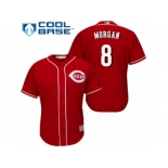 Men's Majestic Cincinnati Reds #8 Joe Morgan Authentic Red Alternate Cool Base MLB Jersey