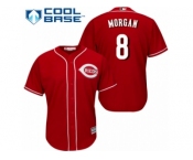 Men's Majestic Cincinnati Reds #8 Joe Morgan Authentic Red Alternate Cool Base MLB Jersey