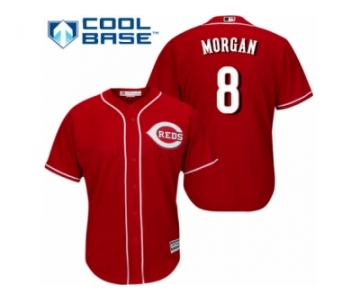 Men's Majestic Cincinnati Reds #8 Joe Morgan Authentic Red Alternate Cool Base MLB Jersey