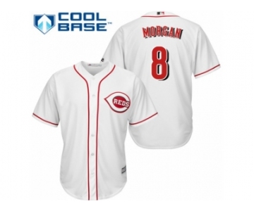 Men's Majestic Cincinnati Reds #8 Joe Morgan Authentic White Home Cool Base MLB Jersey