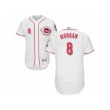 Men's Majestic Cincinnati Reds #8 Joe Morgan White Flexbase Authentic Collection MLB Jersey