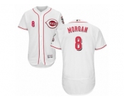 Men's Majestic Cincinnati Reds #8 Joe Morgan White Flexbase Authentic Collection MLB Jersey