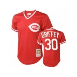 Men's Mitchell and Ness Cincinnati Reds #30 Ken Griffey Replica Red Throwback MLB Jersey