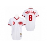 Men's Mitchell and Ness Cincinnati Reds #8 Joe Morgan Authentic White Throwback MLB Jersey