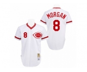 Men's Mitchell and Ness Cincinnati Reds #8 Joe Morgan Authentic White Throwback MLB Jersey