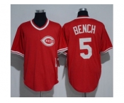 Mitchell And Ness 1983 Cincinnati Reds #5 Johnny Bench Red Throwback Stitched MLB Jersey