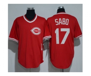 Mitchell And Ness 1990 Cincinnati Reds #17 Chris Sabo Red Throwback Stitched MLB Jersey