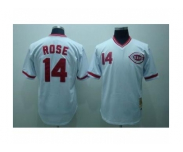 mlb cincinnati reds #14 rose m&n white