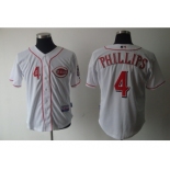 mlb cincinnati reds #4 phillips white[cool base]