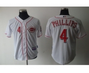 mlb cincinnati reds #4 phillips white[cool base]