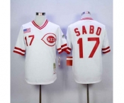 mlb jerseys cincinnati reds #17 sabo white[m&n]