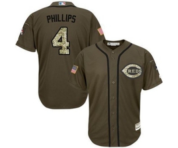 mlb jerseys cincinnati reds #4 brandon phillips green salute to service