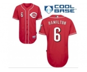 mlb jerseys cincinnati reds #6 hamilton red