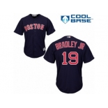 Boston Red Sox #19 Jackie Bradley Jr Replica Navy Blue Alternate Road Cool Base MLB Jersey