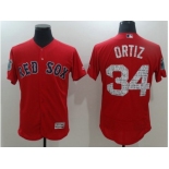 Boston Red Sox #34 David Ortiz Red 2017 Spring Training Flexbase Authentic Collection Stitched Baseball Jersey